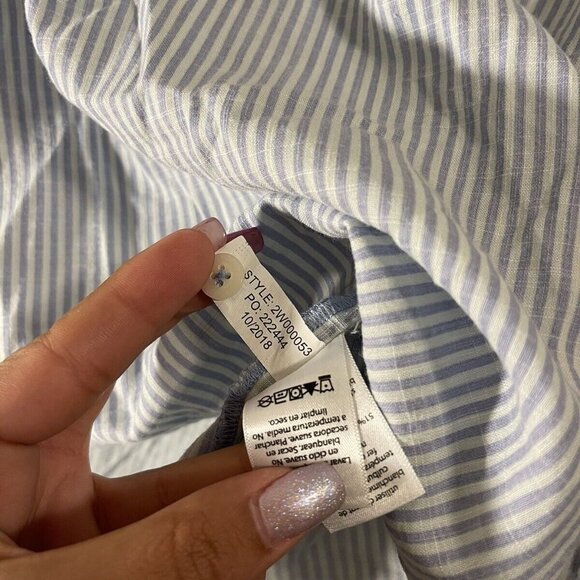 Vineyard Vines Easy Stripe Savannah Popover Tunic Top Long Sleeves Womens Blue S - Picture 6 of 11